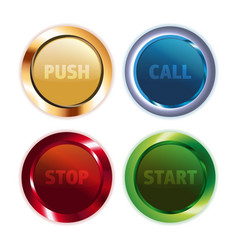 Interface slider red bar with round metal button Vector Image