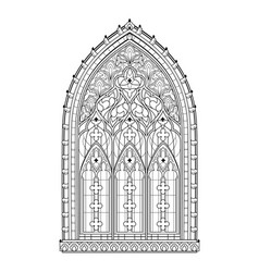 Beautiful gothic stained glass window from french Vector Image