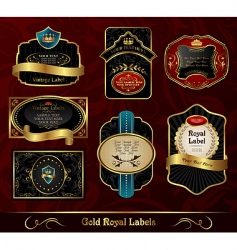 Set black gold framed label Royalty Free Vector Image