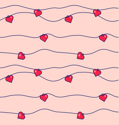 Hearts flat seamless pattern valentines Royalty Free Vector