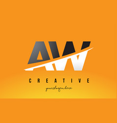 A w letter logo design creative aw letters icon Vector Image
