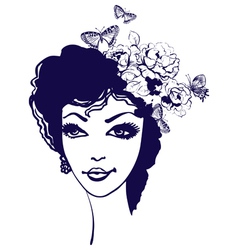 Beautiful woman silhouette Royalty Free Vector Image