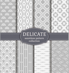 Seamless monochrome patterns set Royalty Free Vector Image