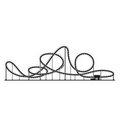 Roller coaster track on white background Vector Image