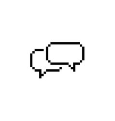 Pixel Style Text Chat Speech Bubbles Icon Vector Image