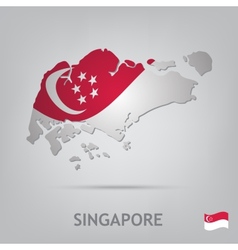 Singapore Black White Map Royalty Free Vector Image