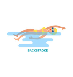 Backstroke swimmer in water Royalty Free Vector Image