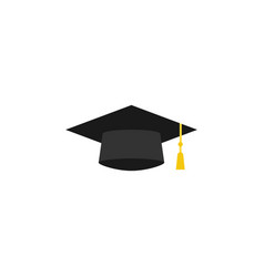 Graduation cap flat icon education and knowledge Vector Image