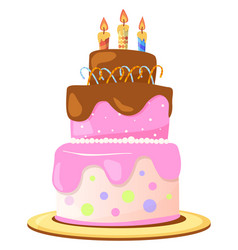 Chocolate cake for birthday Royalty Free Vector Image