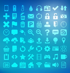 64 Universal Flat Icon Set for web desighers ui Vector Image