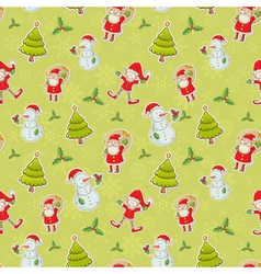 Christmas Cartoon Characters Seamless Pattern Vector Image Christmas Cartoon Characters Seamless Pattern Vector Image
