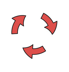Arrows rotation process symbol silhouette Vector Image