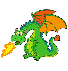 Happy green dragon dancing Royalty Free Vector Image