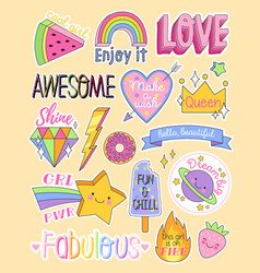 Fashion patch badges Royalty Free Vector Image