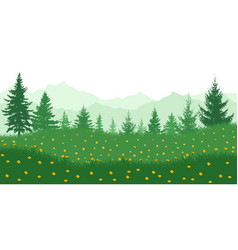 Spring landscape with butterflies Royalty Free Vector Image