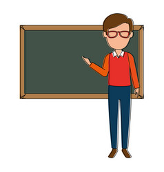 Teacher male with chalkboard avatar character Vector Image