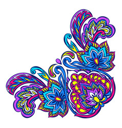 Indian doodle floral corners frame Royalty Free Vector Image