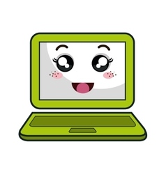 Kawaii cartoon laptop Royalty Free Vector Image