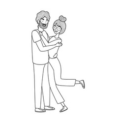 Couple woman and man drawing design Royalty Free Vector