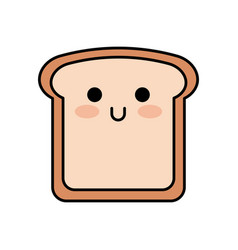 Kawaii slice bread funny cartoon Royalty Free Vector Image