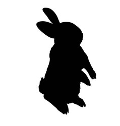 Silhouette of a sitting up rabbit Royalty Free Vector Image