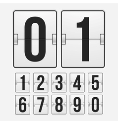 Countdown timer white color mechanical scoreboard Vector Image