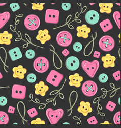 Cute seamless pattern of balls of yarn buttons Vector Image