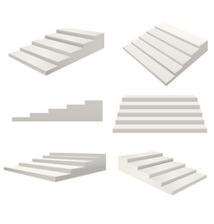 Realistic template blank white staircase or stairs Realistic template blank white staircase or stairs