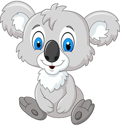 Cartoon adorable koala sitting on tree stump Vector Image