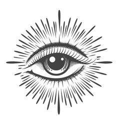 All-seeing eye of god sacred symbol in a stylized Vector Image