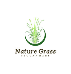 Nature grass logo design creative grass logo Vector Image