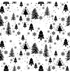 Winter forest trees pattern a woodland background Vector Image