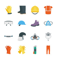 Safety equipment icons Royalty Free Vector Image