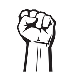 Raised fist on white background Royalty Free Vector Image