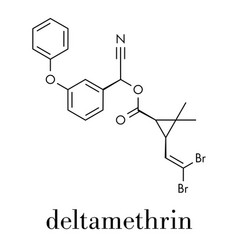 Deltamethrin insecticide molecule synthetic Vector Image