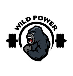 Gorilla for the symbol logo labels Royalty Free Vector Image