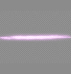 Purple glow line violet horizontal light rays Vector Image