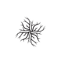 Tree silhouette with root logo design template Vector Image