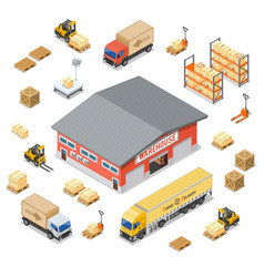 Warehouse Storage And Delivery Isometric Icons Set