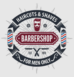 Barber shop vintage label badge or emblem Vector Image