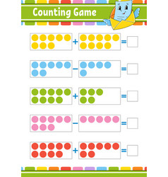 Addition and subtraction task for kids education Vector Image