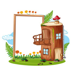 A log house on white background Royalty Free Vector Image