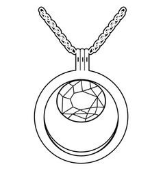 Isolated necklace outline Royalty Free Vector Image