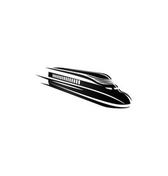 Isolated monochrome modern engraving style train Vector Image