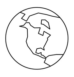 Simplified outline earth globe with map world Vector Image Simplified outline earth globe with map world Vector Image
