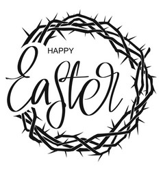 Easter banner with crown thorns and inscription Vector Image