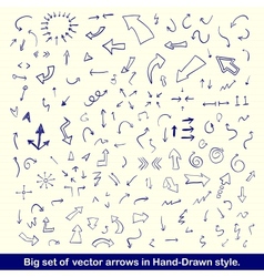 Doodle drawn arrows set Royalty Free Vector Image