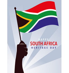 Happy South African Heritage Day Poster With Flag Vector Image