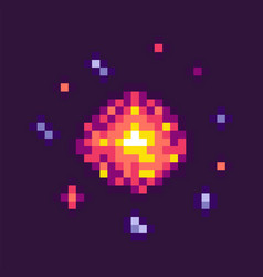 Pixel explosion banner color Royalty Free Vector Image