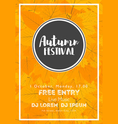 Fall festival poster of autumn harvest template Vector Image